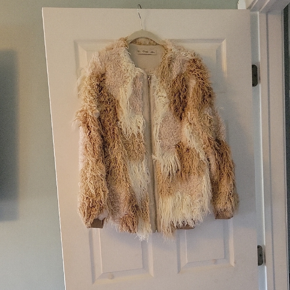 The Limited Cream and Tan Teddy Jacket